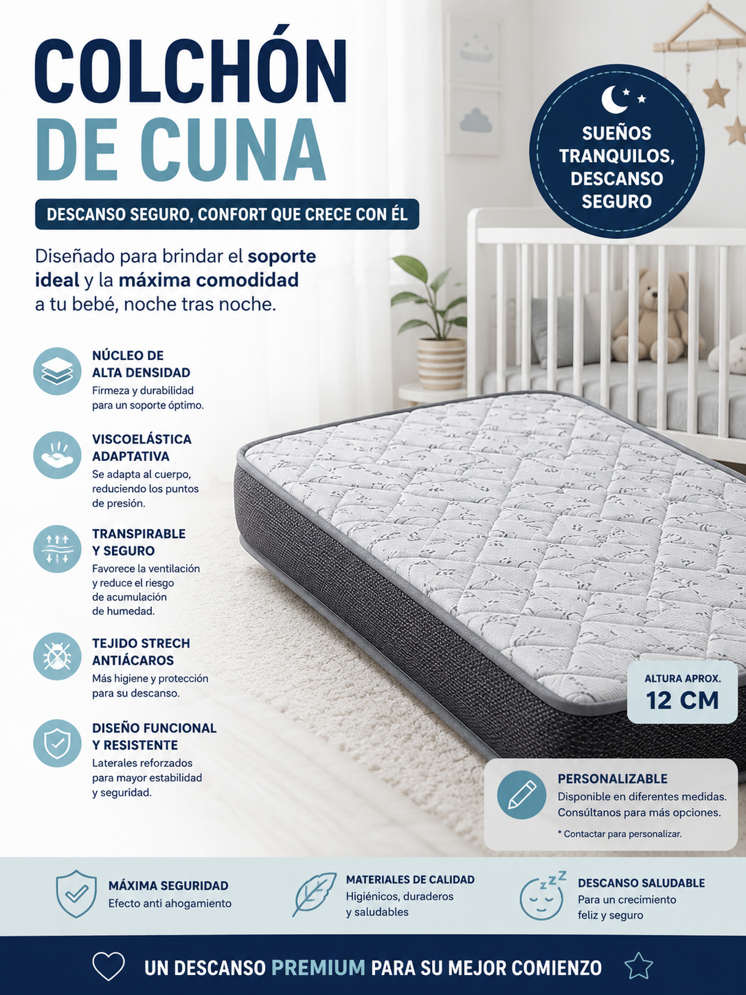 Colchón Cuna Antiahogamiento